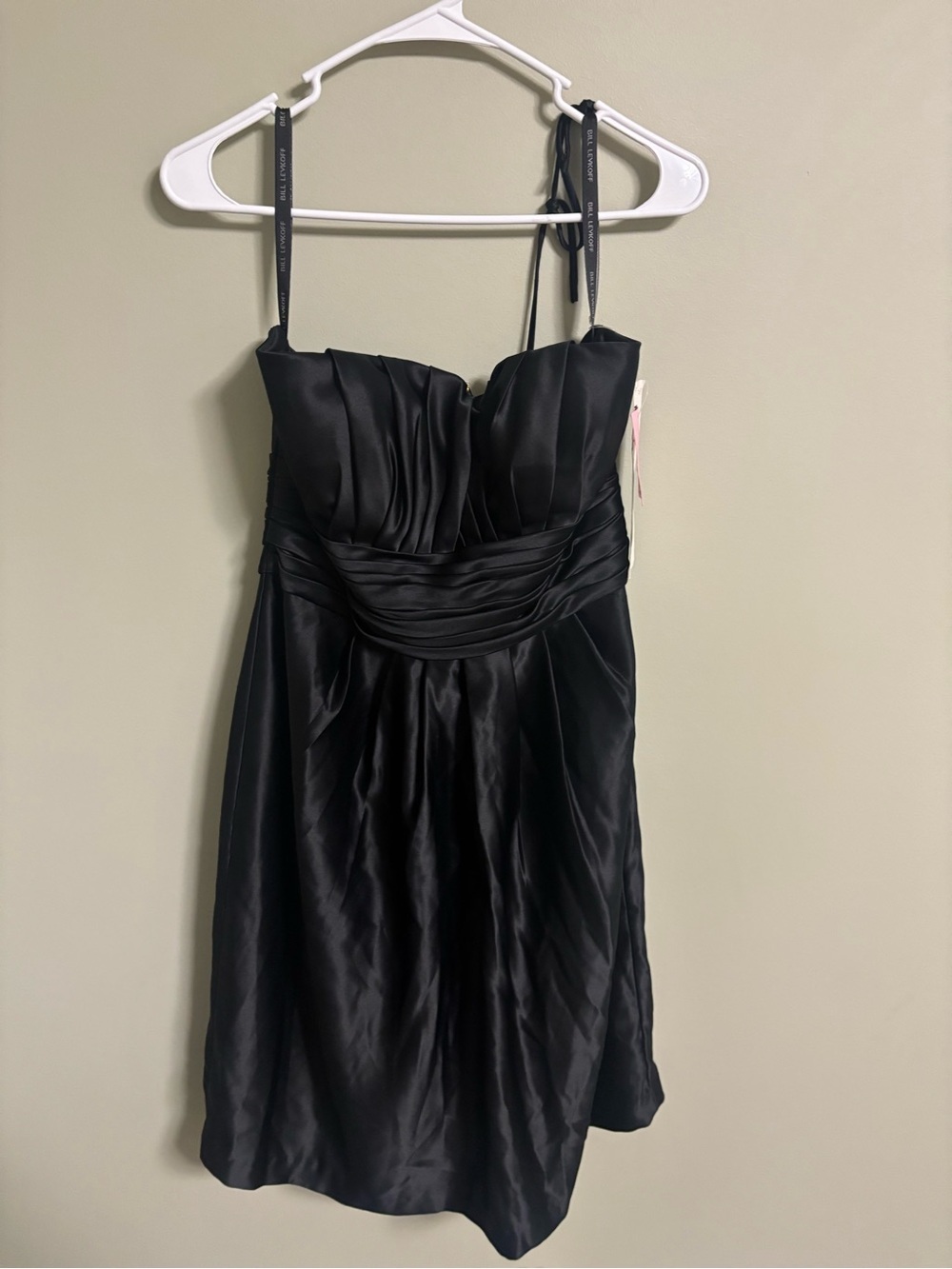 Bill Levkoff Black Party Bridesmaid Cocktail Sexy Strapless Dress Size 10 New